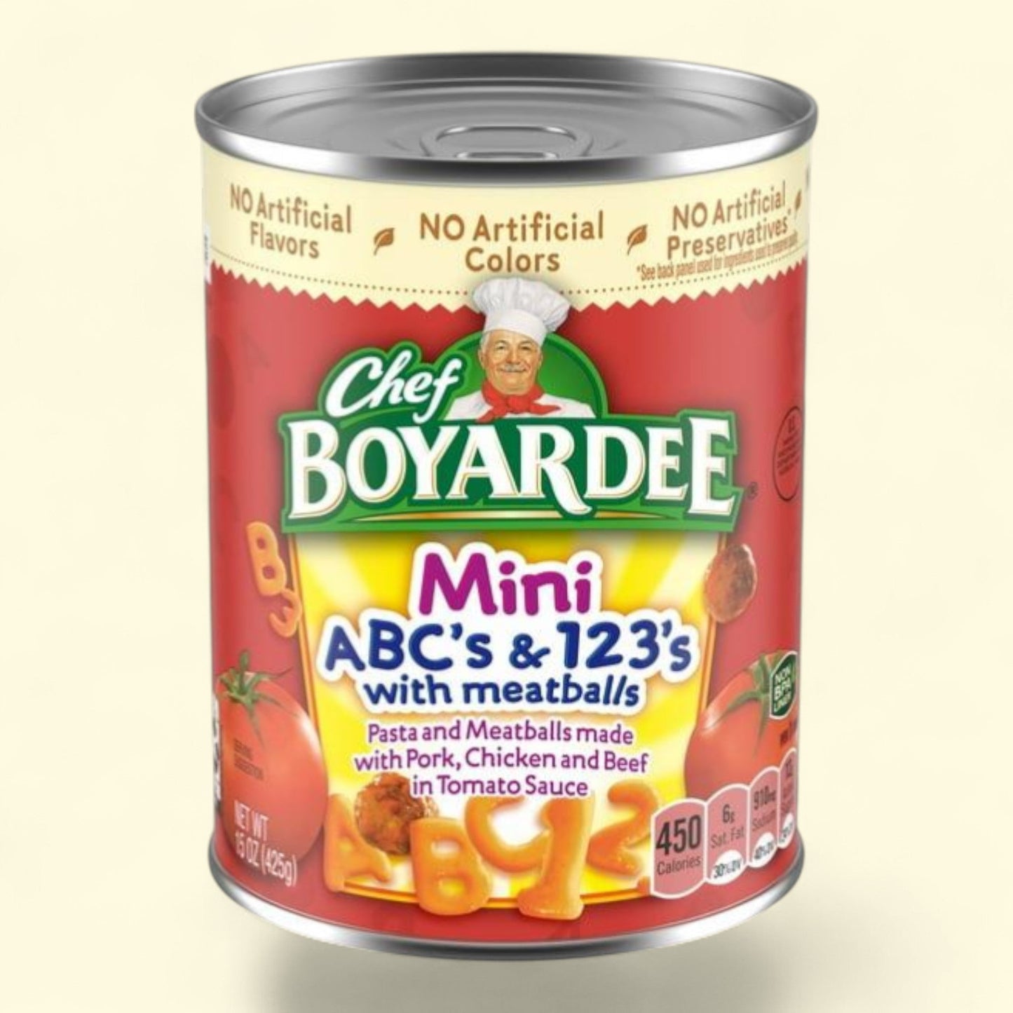 Chef Boyardee Mini ABC's and 123's with Meatballs, 15 oz. Can — authentic US product shipped worldwide by Treatspree