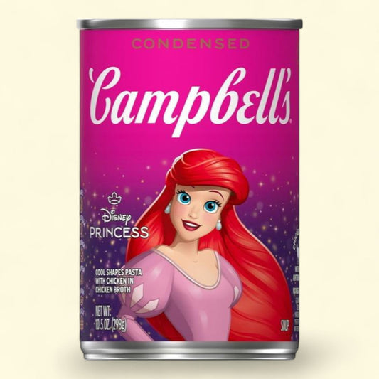 Campbell's Kids Soup, Disney Princess Cool Shapes Pasta with Chicken in Chicken Broth, 10.5 oz Can.