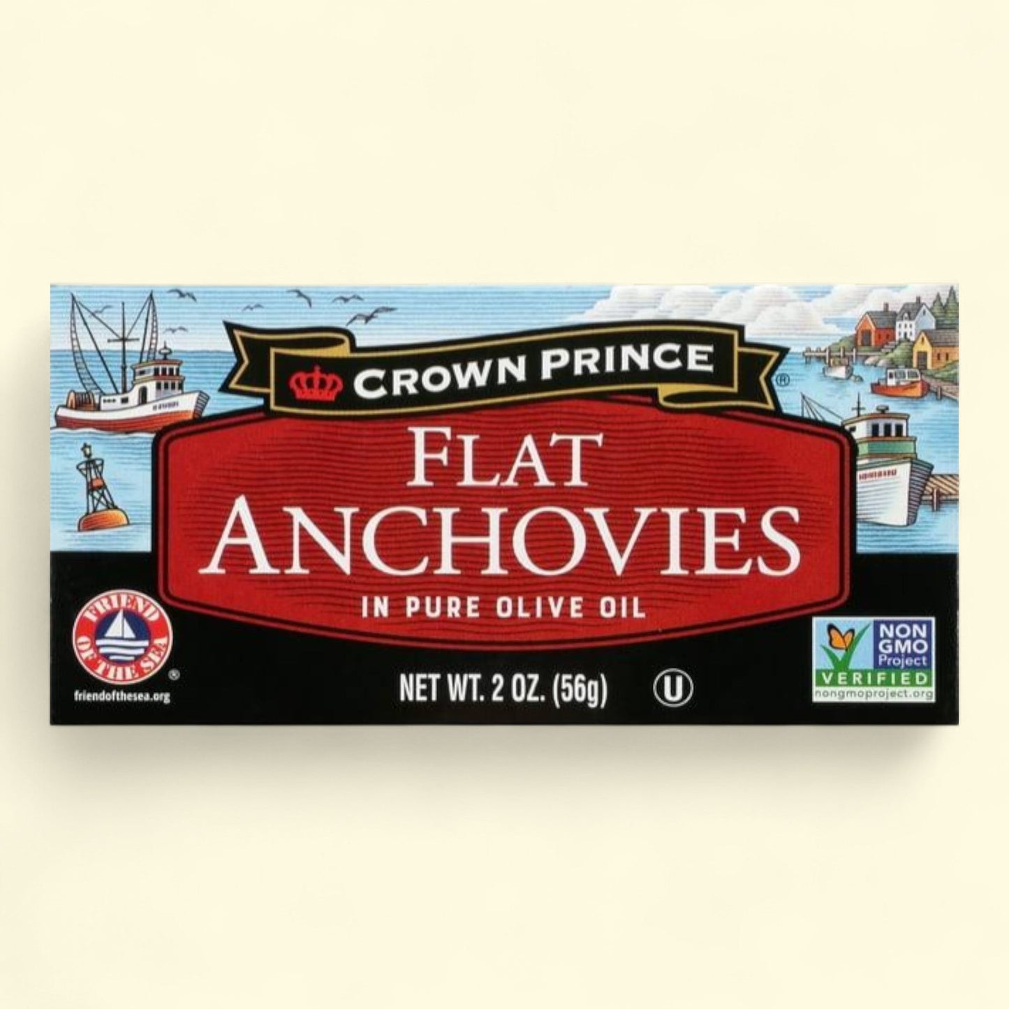 Crown Prince Flat Anchovies, 2 oz Can