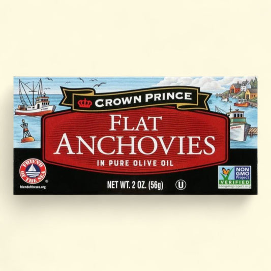Crown Prince Flat Anchovies, 2 oz Can