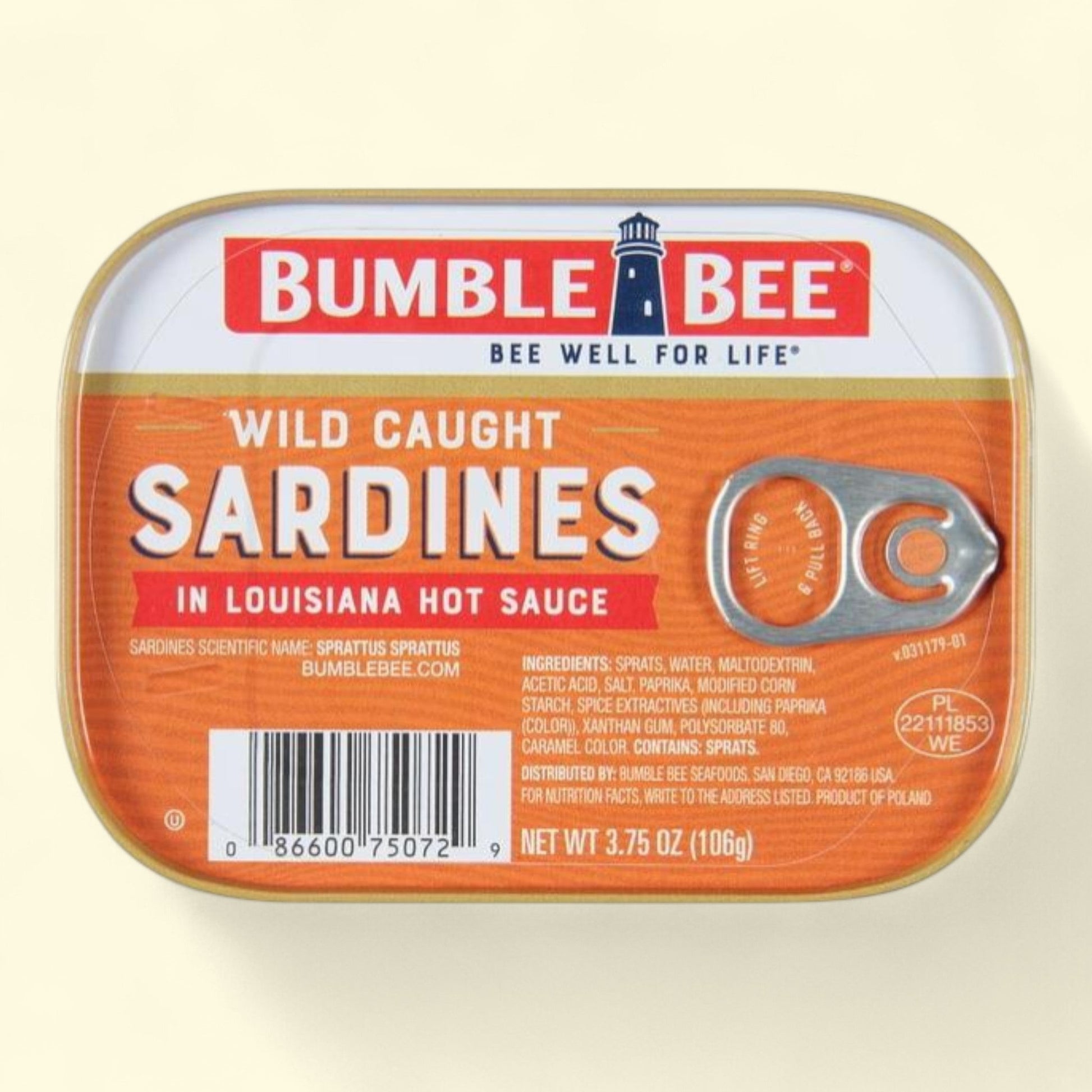 Bumble Bee Sardines in Hot Sauce, 3.75oz Can — authentic US product shipped worldwide by Treatspree