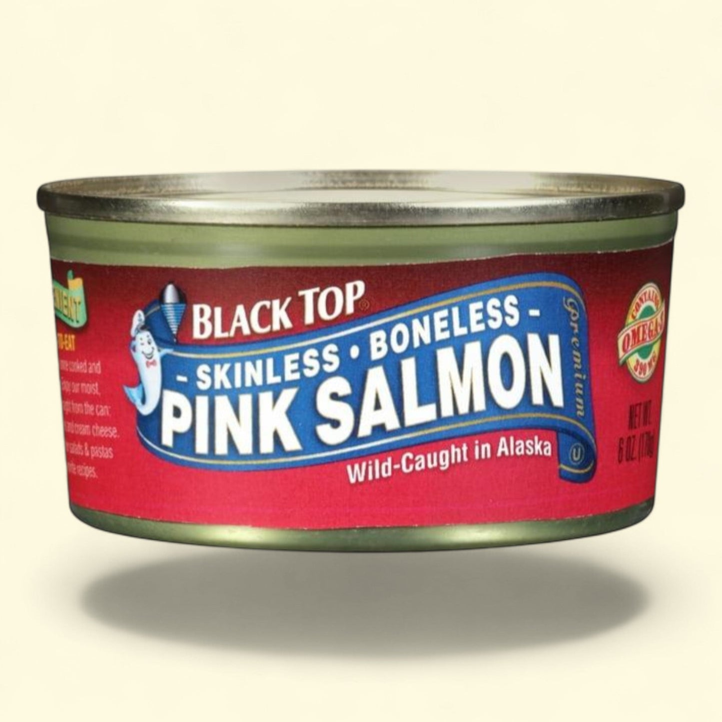 Black Top Skinless Boneless Pink Salmon, 6 oz Can