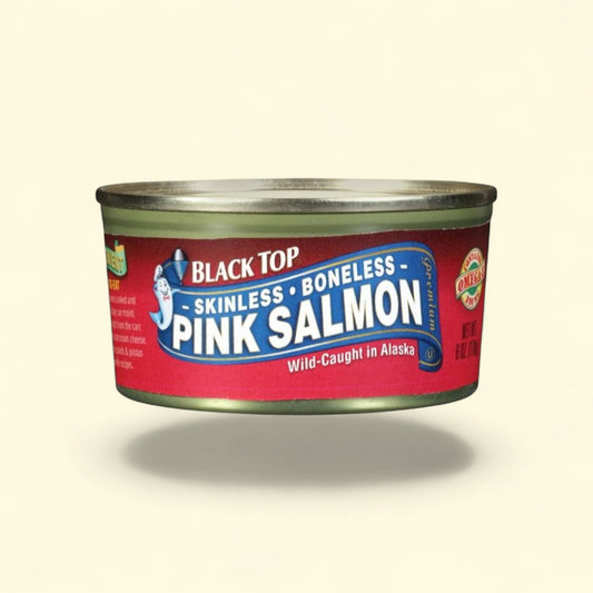 Black Top Skinless Boneless Pink Salmon, 6 oz Can — authentic US product shipped worldwide by Treatspree