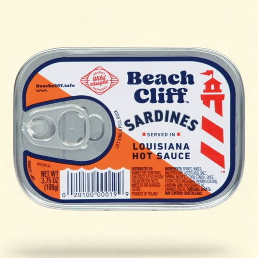 Beach Cliff Sardines, Louisiana Hot Sauce, 3.75 Oz