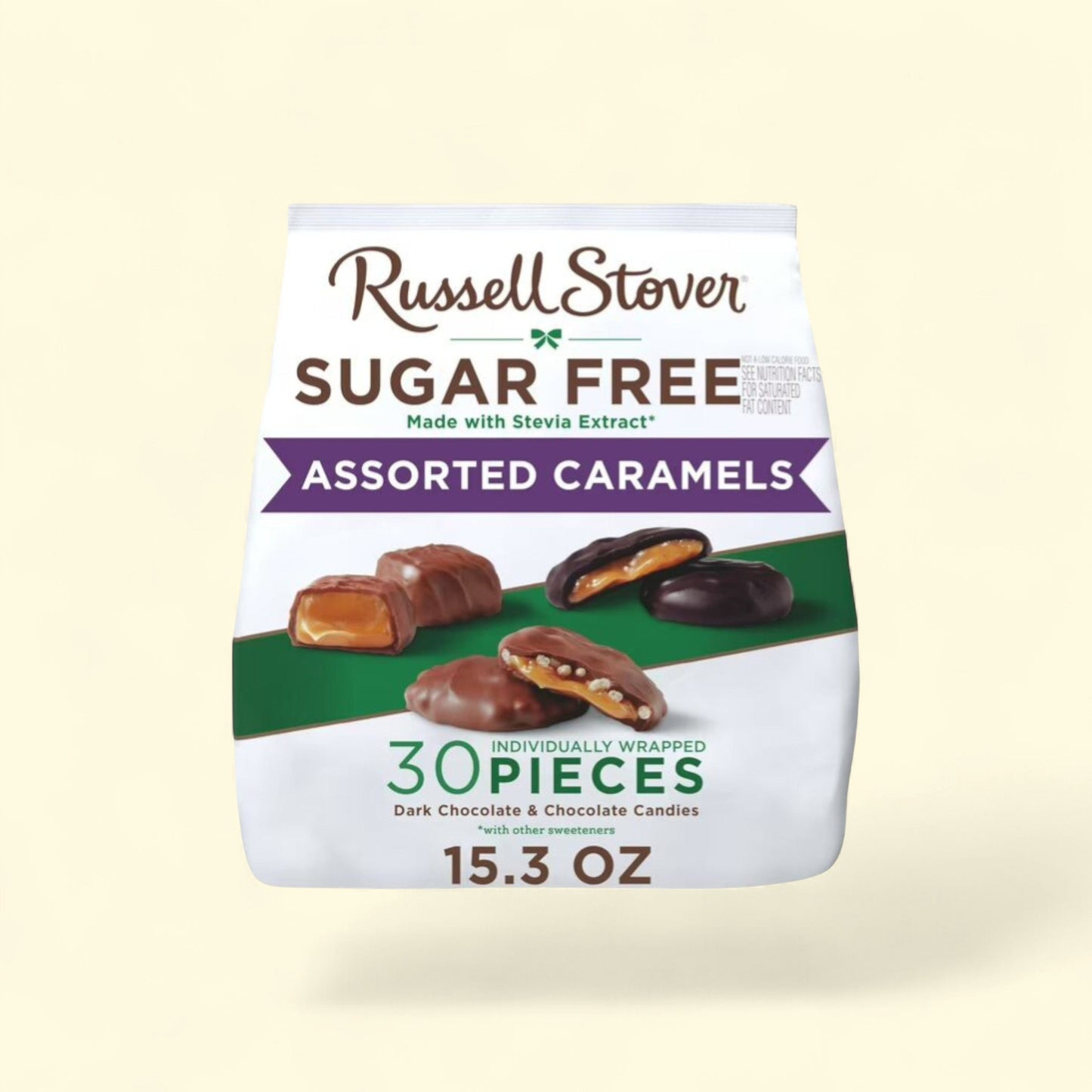 Russell Stover Chocolates Sugar Free Milk Chocolate Caramel Mix, 15... — authentic US product shipped worldwide by Treatspree