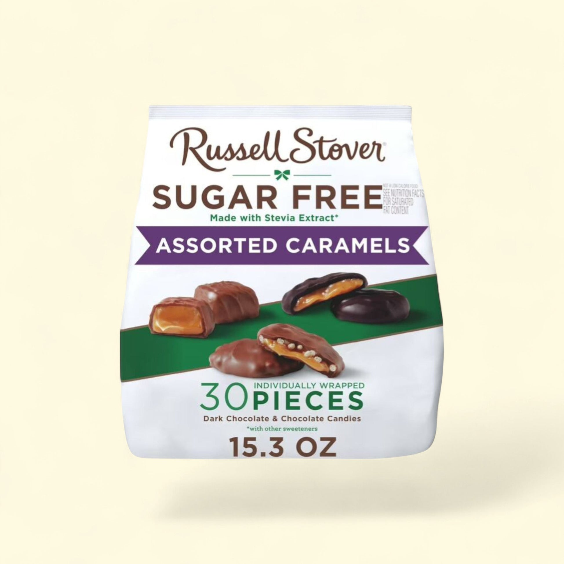 Russell Stover Chocolates Sugar Free Milk Chocolate Caramel Mix, 15... — authentic US product shipped worldwide by Treatspree