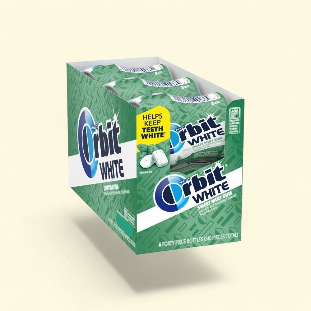Orbit Sweet Mint Sugar-Free Gum - 6 Bottles (40 Count Each) — authentic US product shipped worldwide by Treatspree