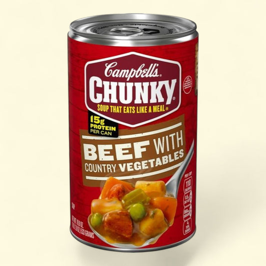 Campbell's Chunky Soup, Beef Soup with Country Vegetables, 18.8 oz Can