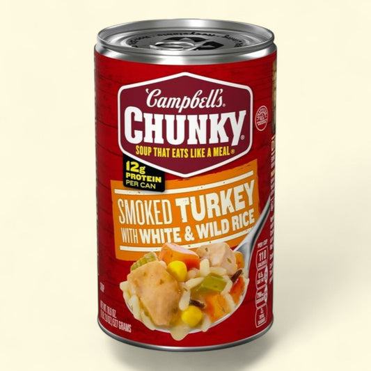 Campbell's Chunky Soup, Smoked Turkey with White and Wild Rice, 18.6 oz Can