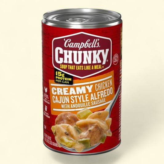 Campbell's Chunky Creamy Chicken Cajun Style Alfredo with Andouille Sausage Soup, 18.8 oz Can