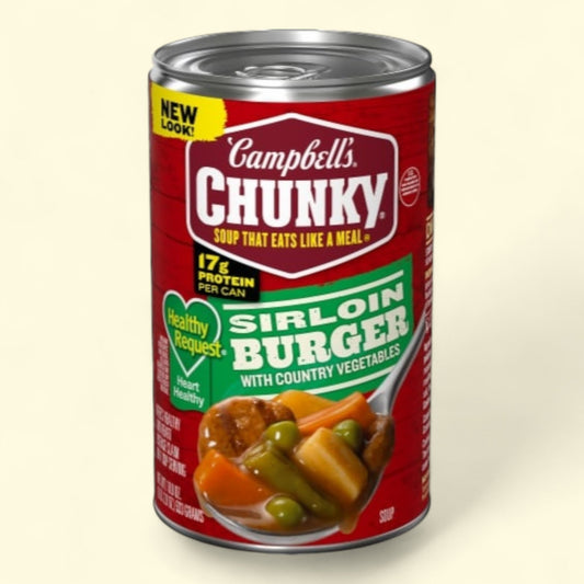 Campbell's Chunky Healthy Request Soup, Sirloin Burger with Country Vegetables, 18.8 oz. Can