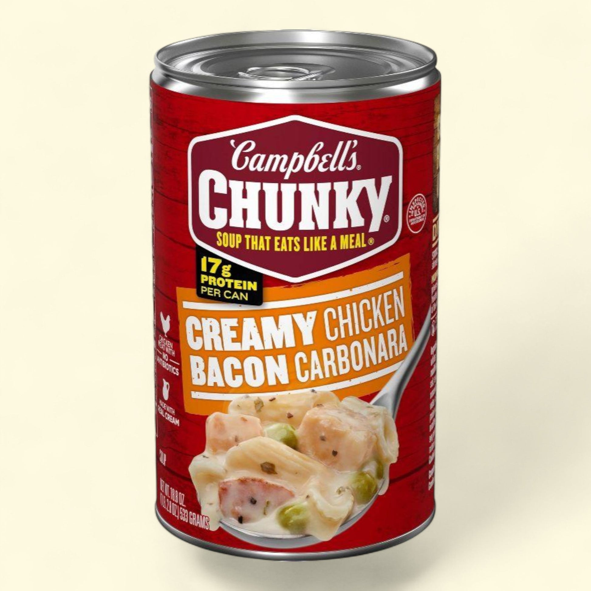 Campbell's Chunky Soup Creamy Chicken and Bacon Carbonara, 18.8oz — authentic US product shipped worldwide by Treatspree