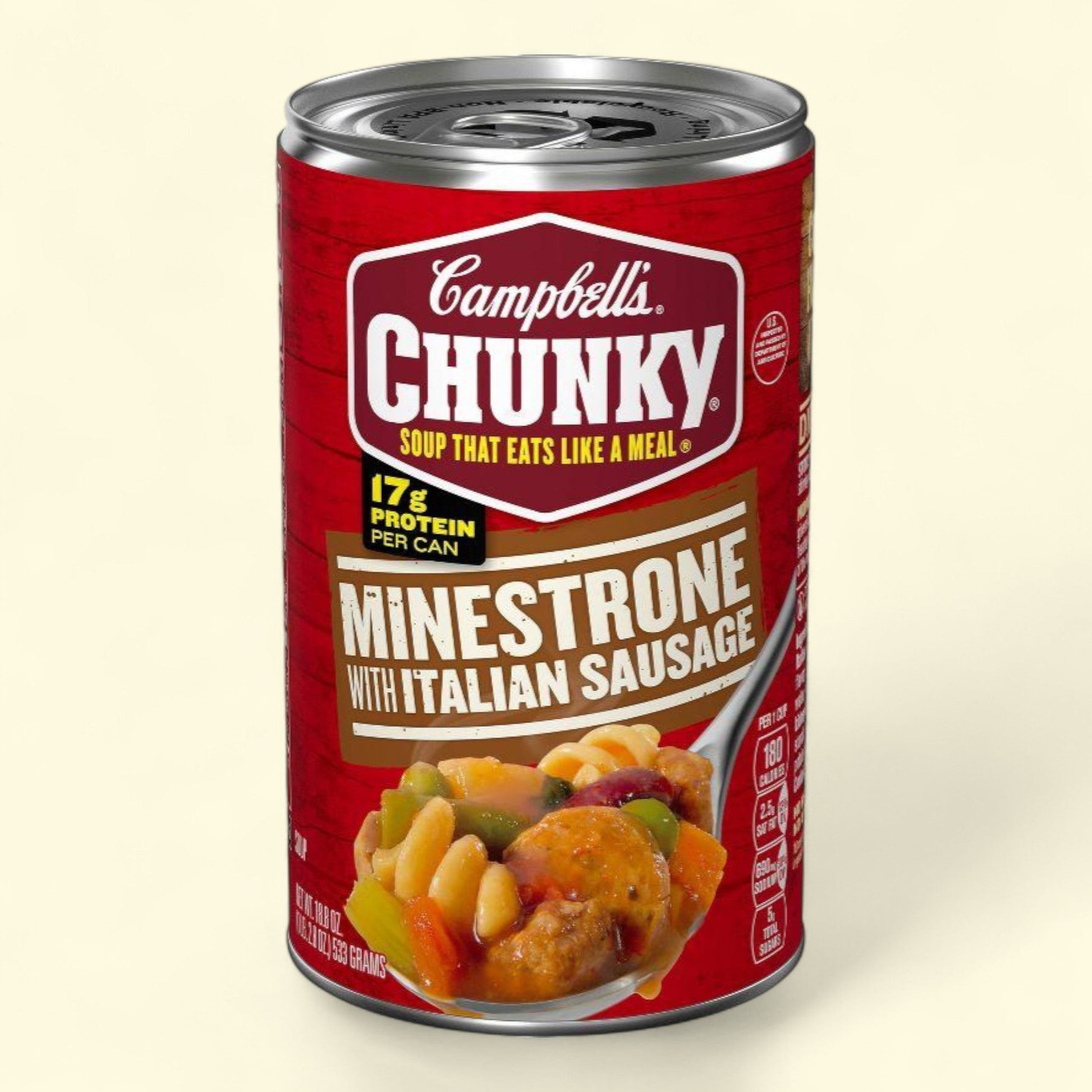 Campbell's Chunky Minestrone with Italian Sausage Soup, 18.8oz — authentic US product shipped worldwide by Treatspree