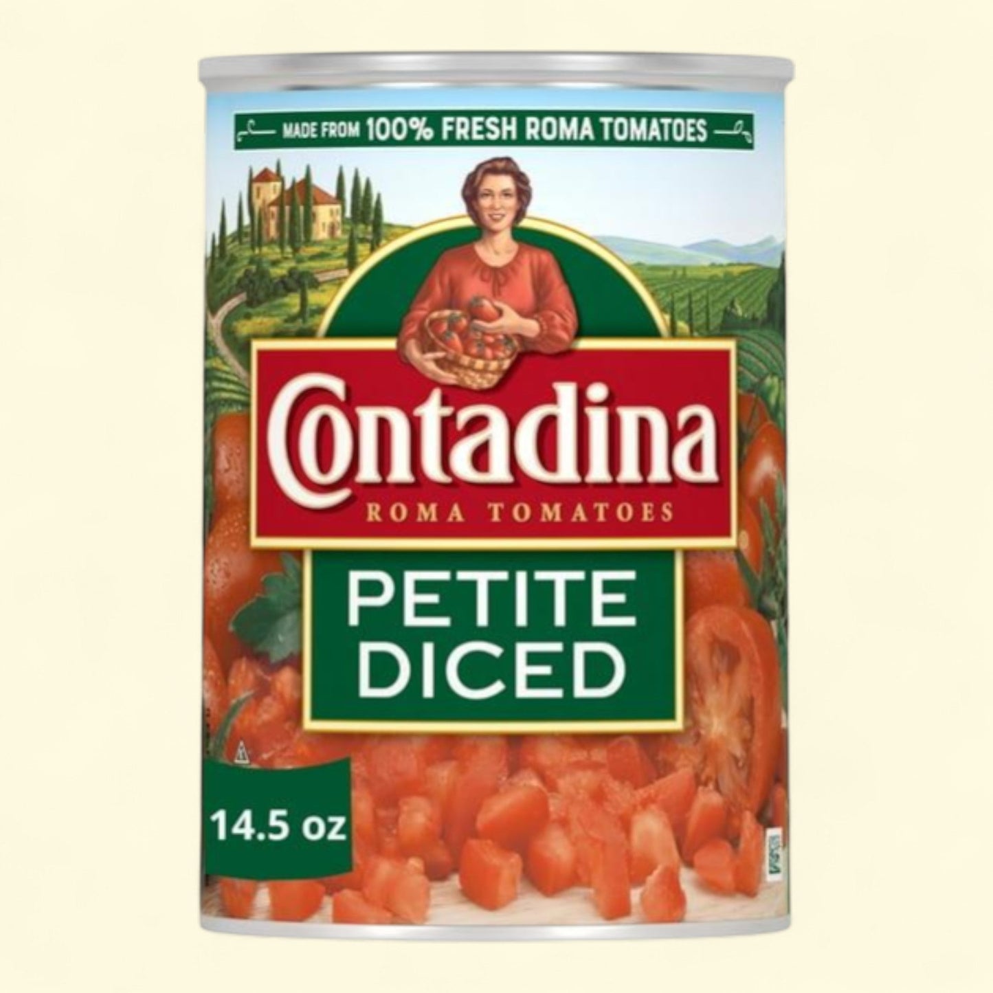Contadina Petite Cut Diced Tomatoes, 14.5 oz Can — authentic US product shipped worldwide by Treatspree