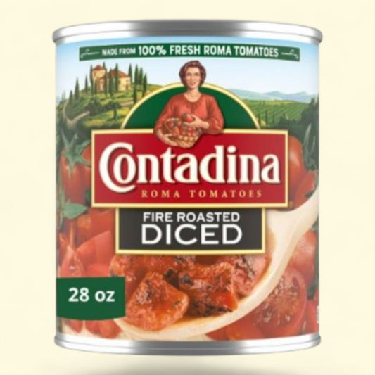 Contadina Fire Roasted Diced Tomatoes, 28 oz — authentic US product shipped worldwide by Treatspree