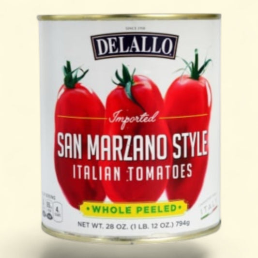 DeLallo® San Marzano Style Whole Peeled Italian Tomatoes 28 oz — authentic US product shipped worldwide by Treatspree