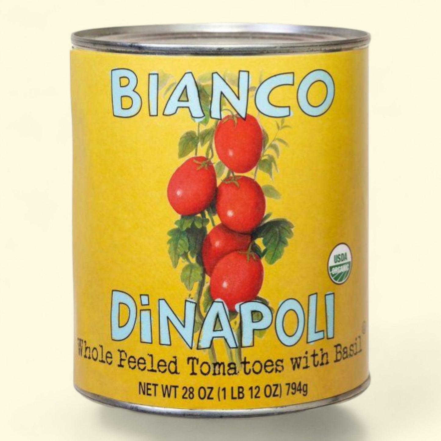 Bianco Dinapoli whole peeled tomatoes with basil