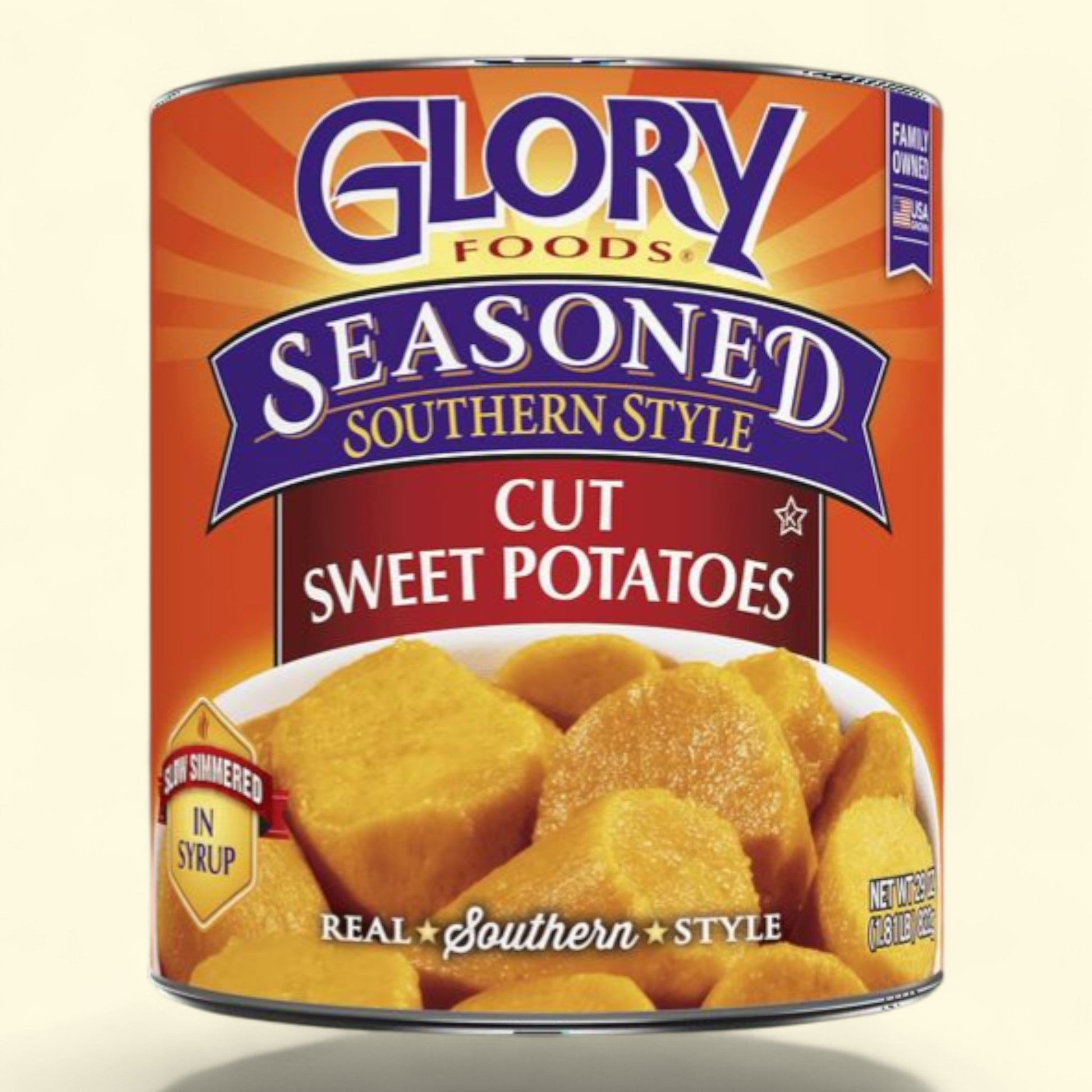 Glory Foods Seasoned Cut Sweet Potatoes, 29 oz Can — authentic US product shipped worldwide by Treatspree