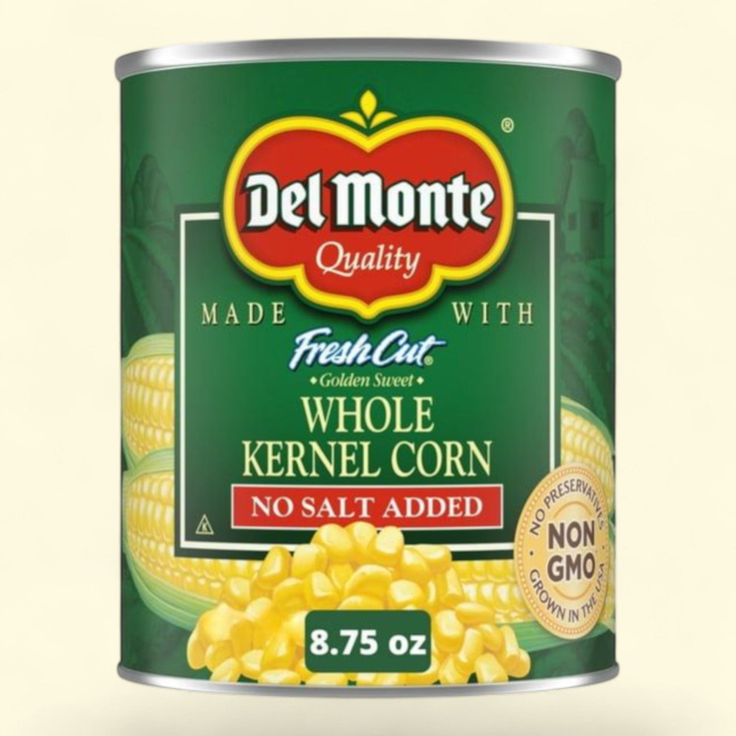 Del Monte No Salt Added Golden Sweet Whole Kernel Corn, Canned Vegetables, 8.75 oz. Can
