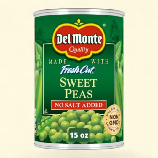 Del Monte Sweet Peas, No Salt Added, 15 oz