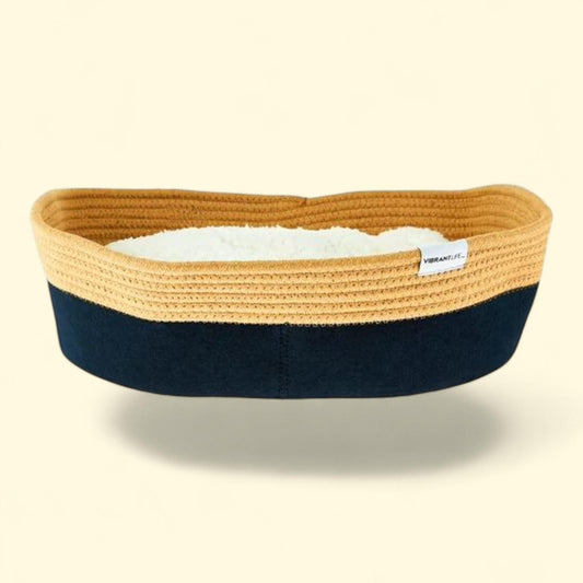Vibrant Life Woven Felt Rope Cat Bed, 19"