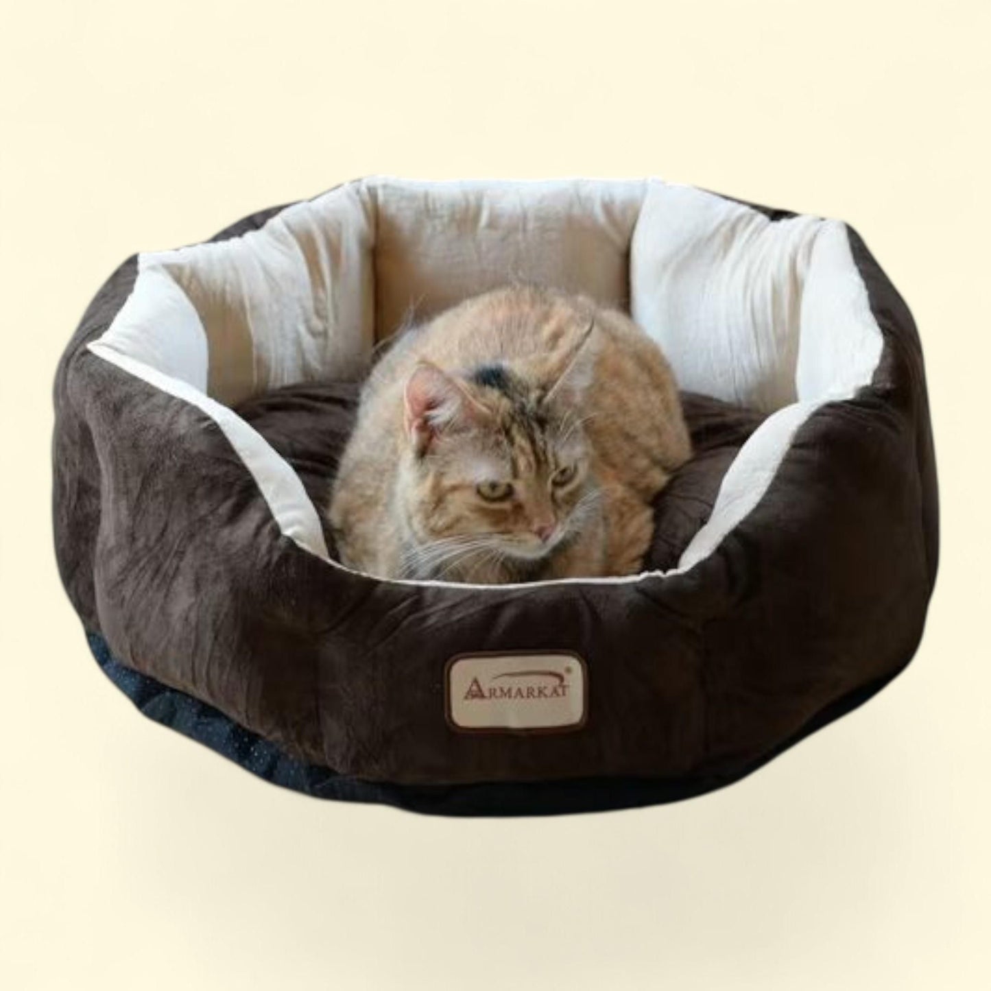 Armarkat Pet Cat Bed, Covered, Mocha & Beige, Size