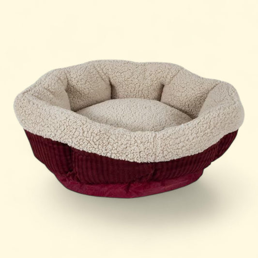 Lit ovale pour animaux de compagnie Aspen Pet, 49,5 x 49,5 x 17,8 cm, rouge