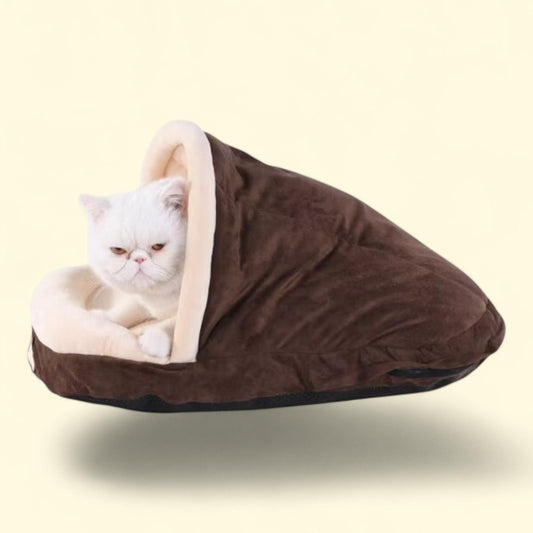 Armarkat Slipper Shape Cat Bed, Mocha/Beige