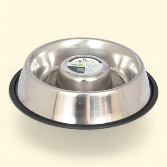 Iconic Pet Slow Feed Stainless Steel Pet Bowl, 6 cup