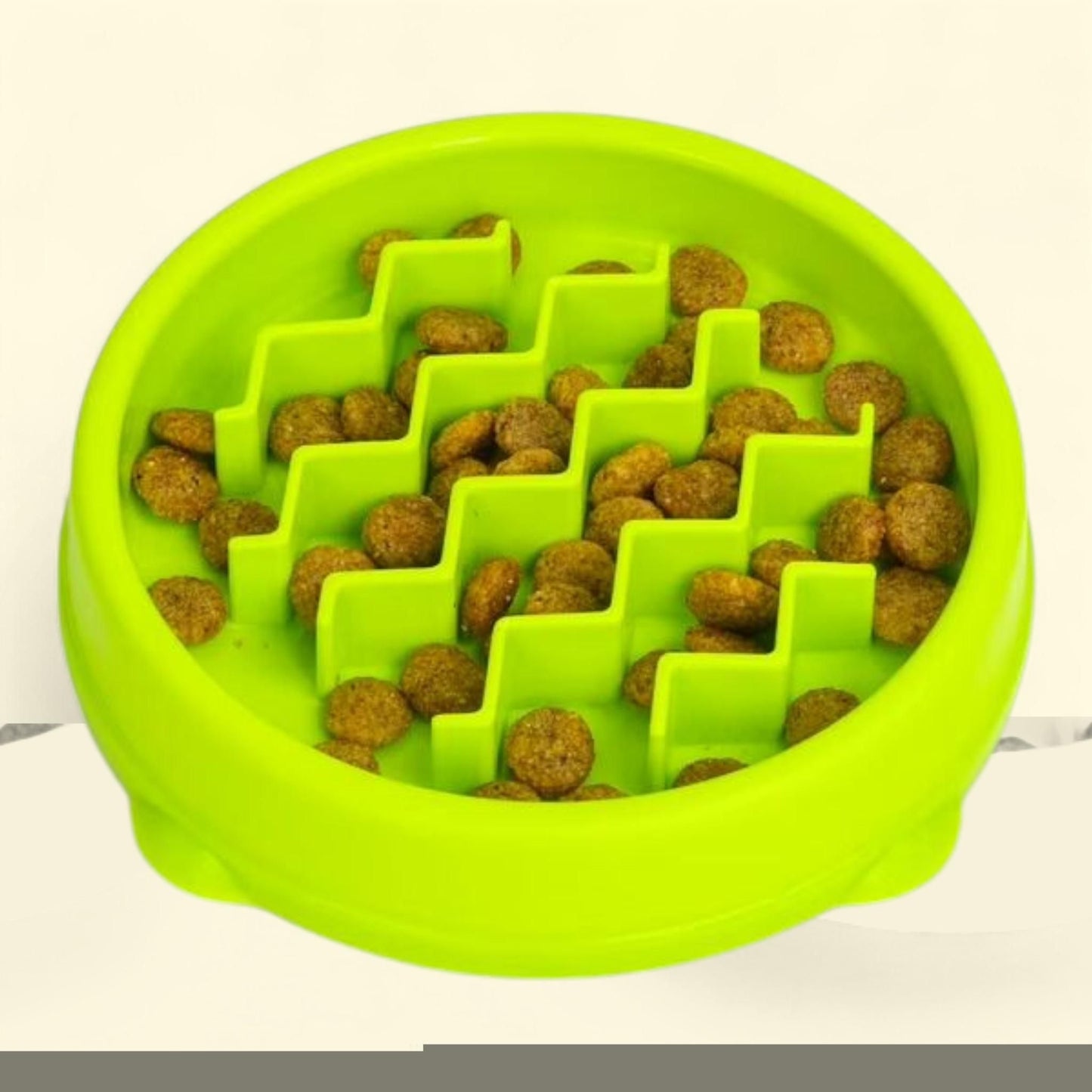 Catstages Kitty Slow Feeder Cat Bowl, Green, Small
