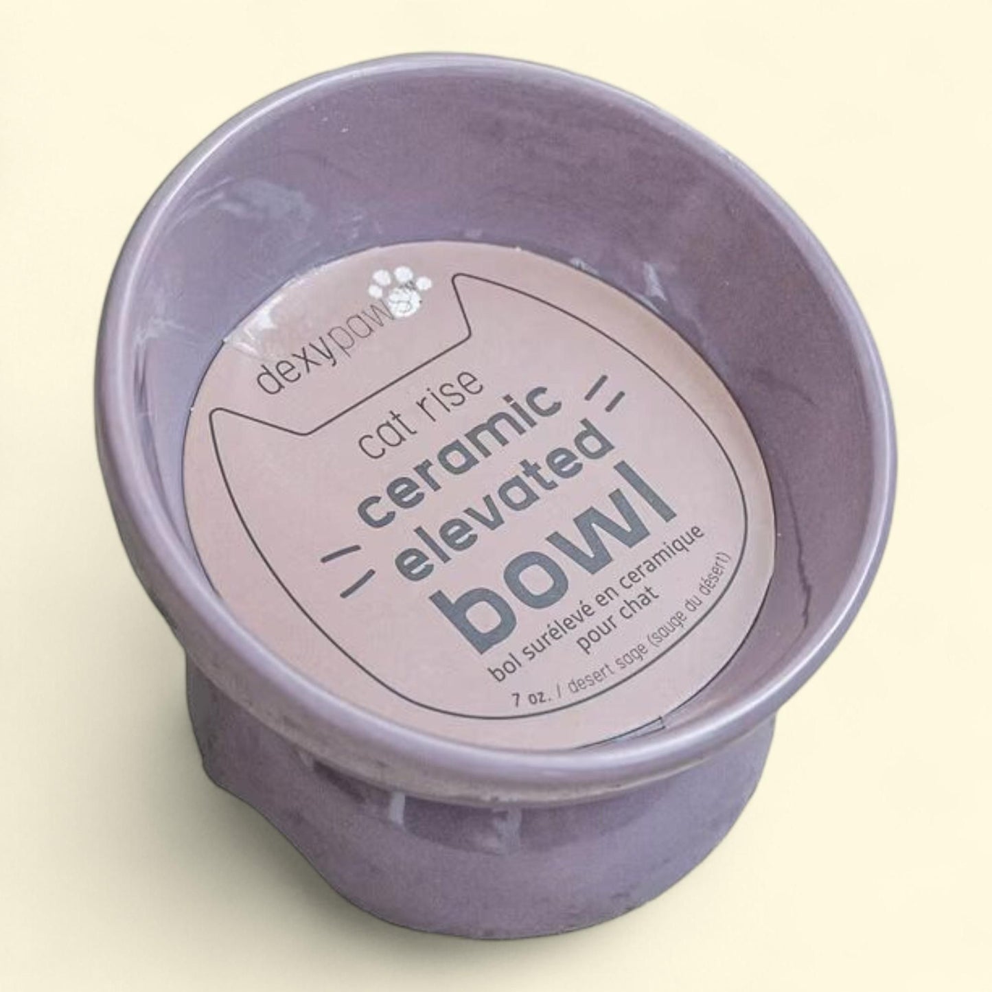 Dexypaws: Ceramic Cat Bowl - Lilac Ash, 7oz