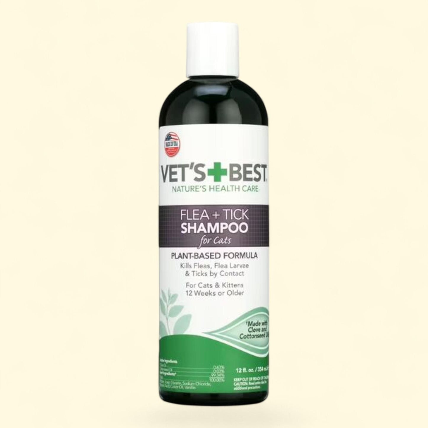 Vet's Best Flea & Tick Shampoo for Cats, 12 oz