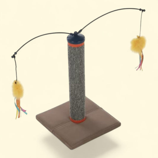 SmartyKat Scratch 'N Spin Carpet Cat Scratching Post, Interactive Spinning Wand Cat Toys, 1 count