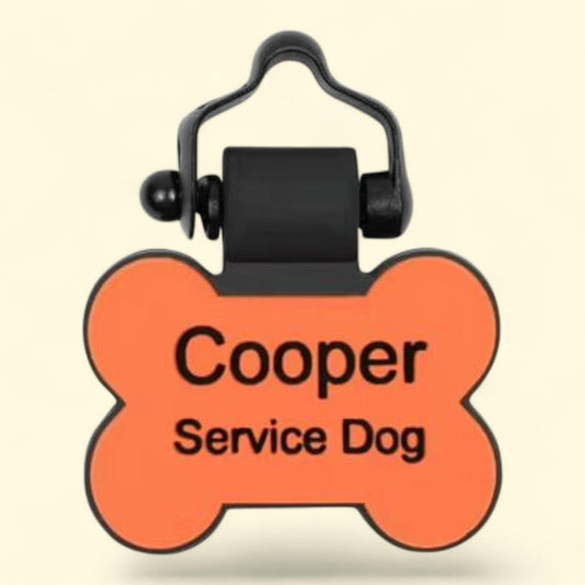 SiliDog Silicone Pet Tags, Orange Bone, 1.5x1.25