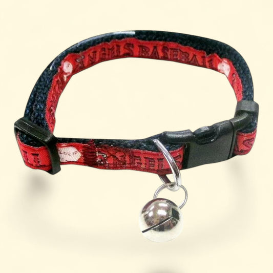 Pets First MLB Los Angeles Angels Cat Collar, Adjustable, Breakaway, Durable Nylon, Jingle Bell, 29 MLB Teams, Weight 4.00 oz