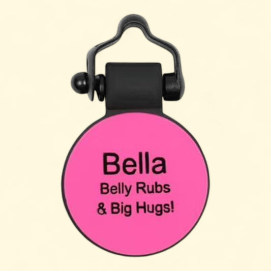 SiliDog Pet Tags, Pink Circle 100% Silicone, 1.25x1.25