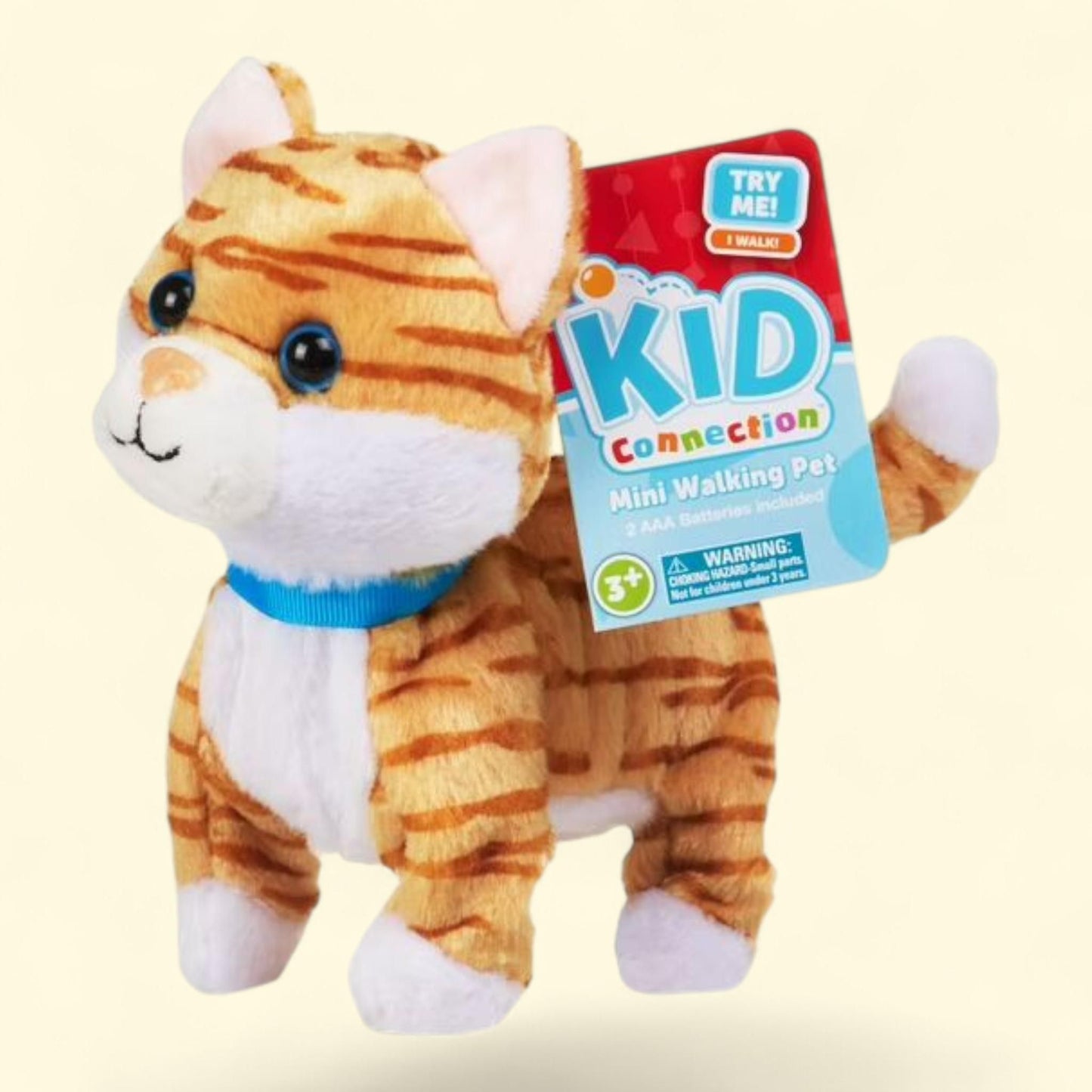 Kid Connection Miniature Electronic Walking Pet Orange Striped Cat, 6in Height, 1 count