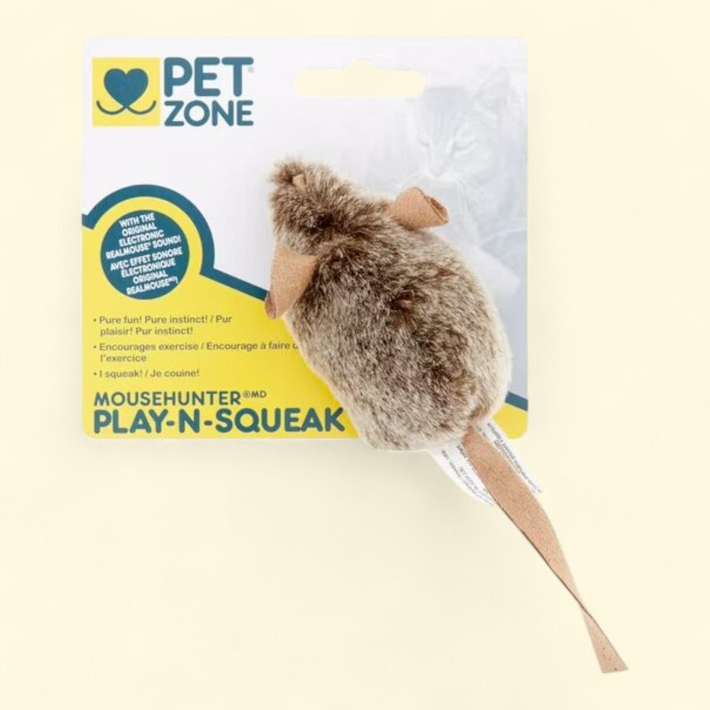 Pet Zone Play-N-Squeak Mouse Hunter Cat Toy, Cats and Kittens, 1 count