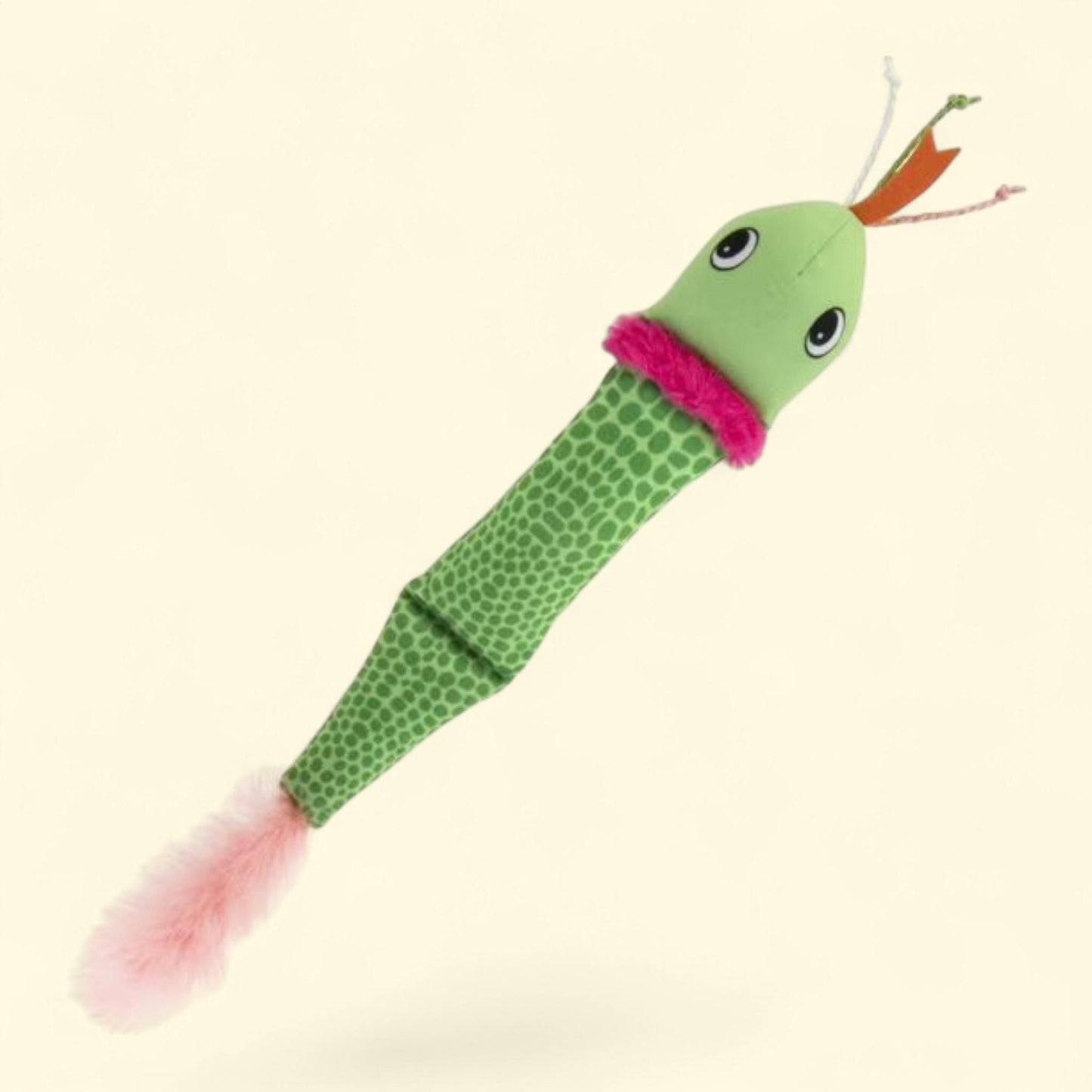 SmartyKat Crinkle Creeper Plush Kicker Cat Toy, Green, 1 count