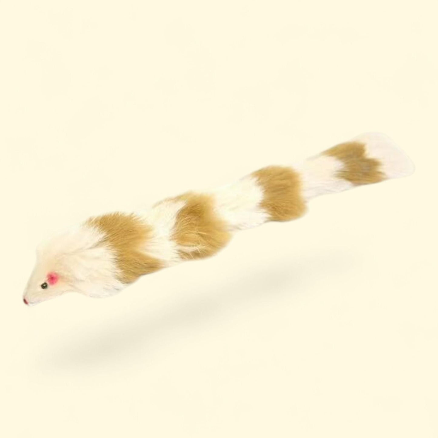 Iconic Pet - Fur Weasel Toy, Brown/White, 1 count