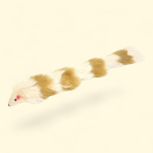 Iconic Pet - Fur Weasel Toy, Brown/White, 1 count