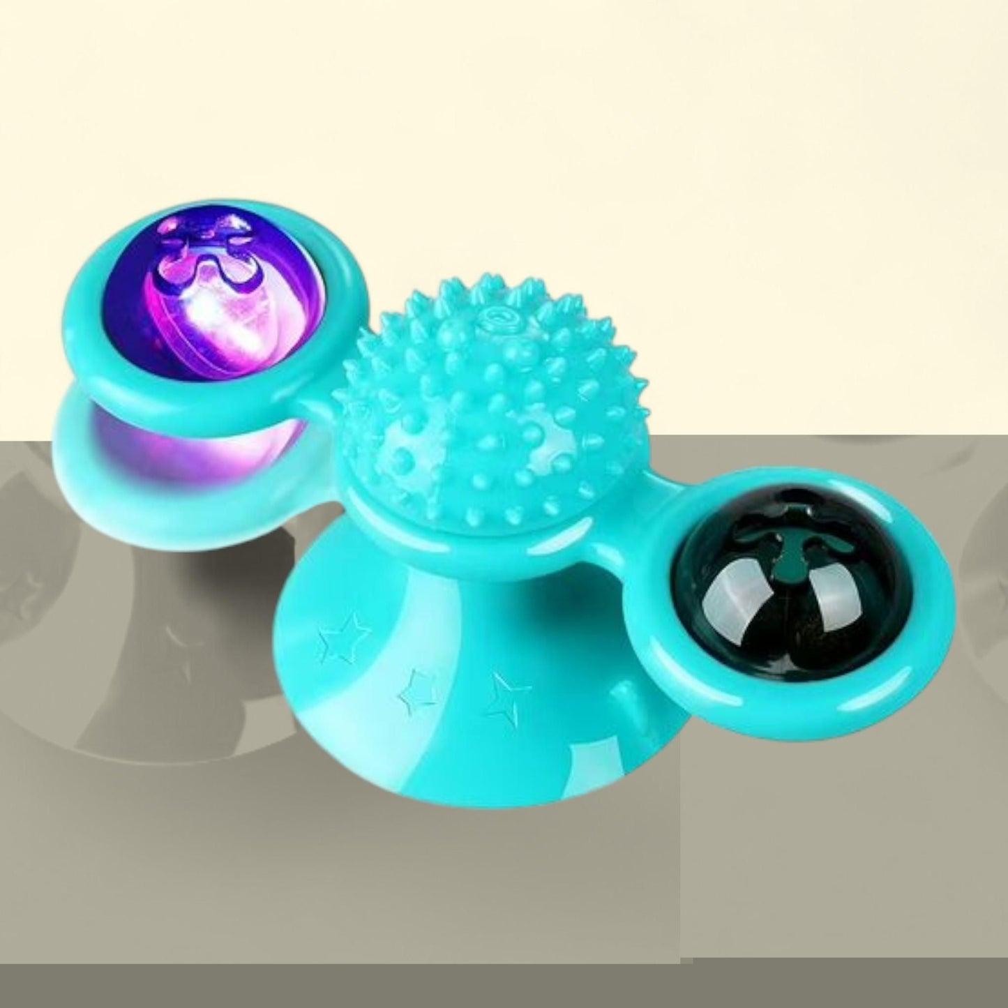 I <3 Pets Cat Toy, Interactive Massage Scratching Tickle, Blue, with Catnip & LED Ball, 1 count