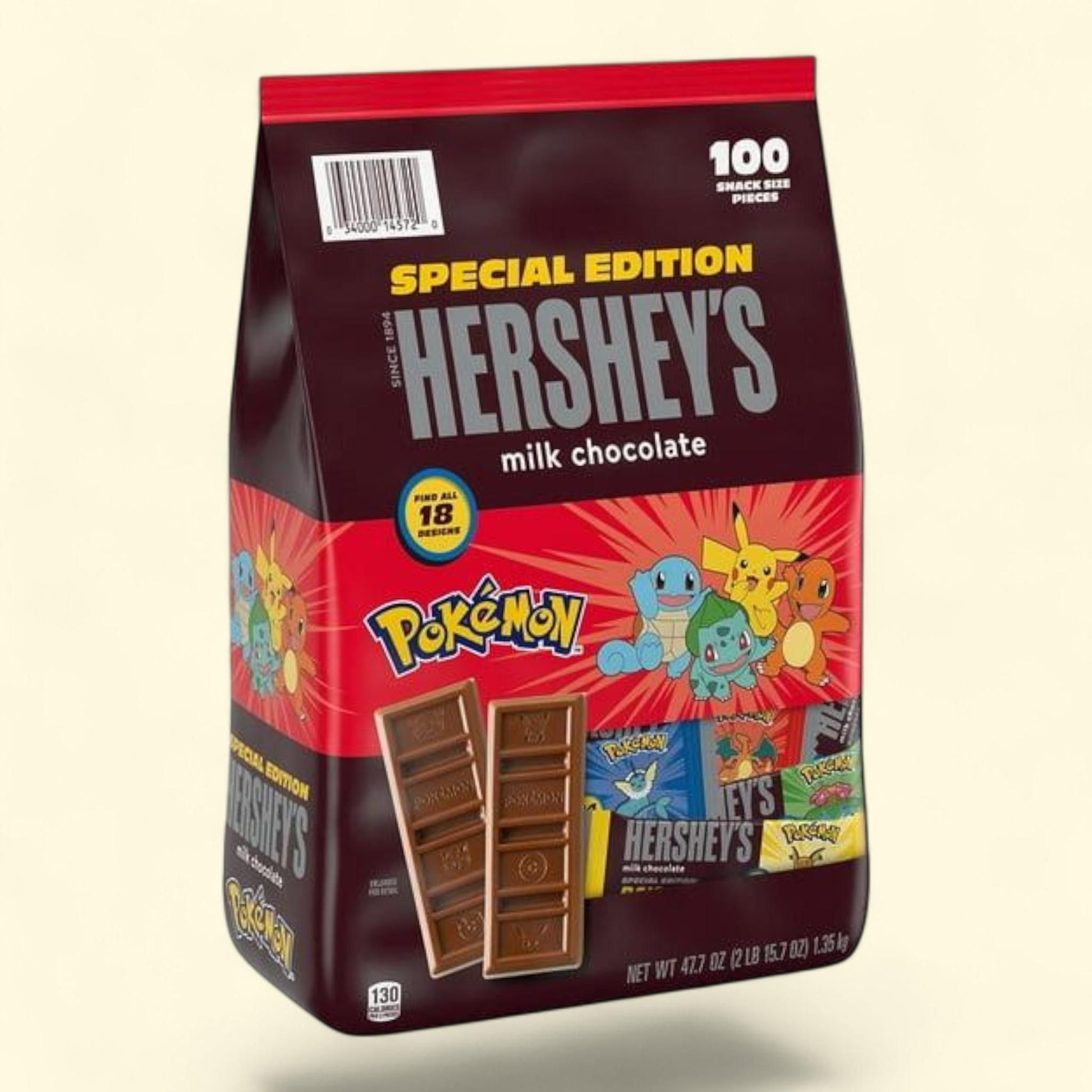 HERSHEY'S Milk Chocolate Bars, Snack Size, 100 pcs. — authentic US product shipped worldwide by Treatspree