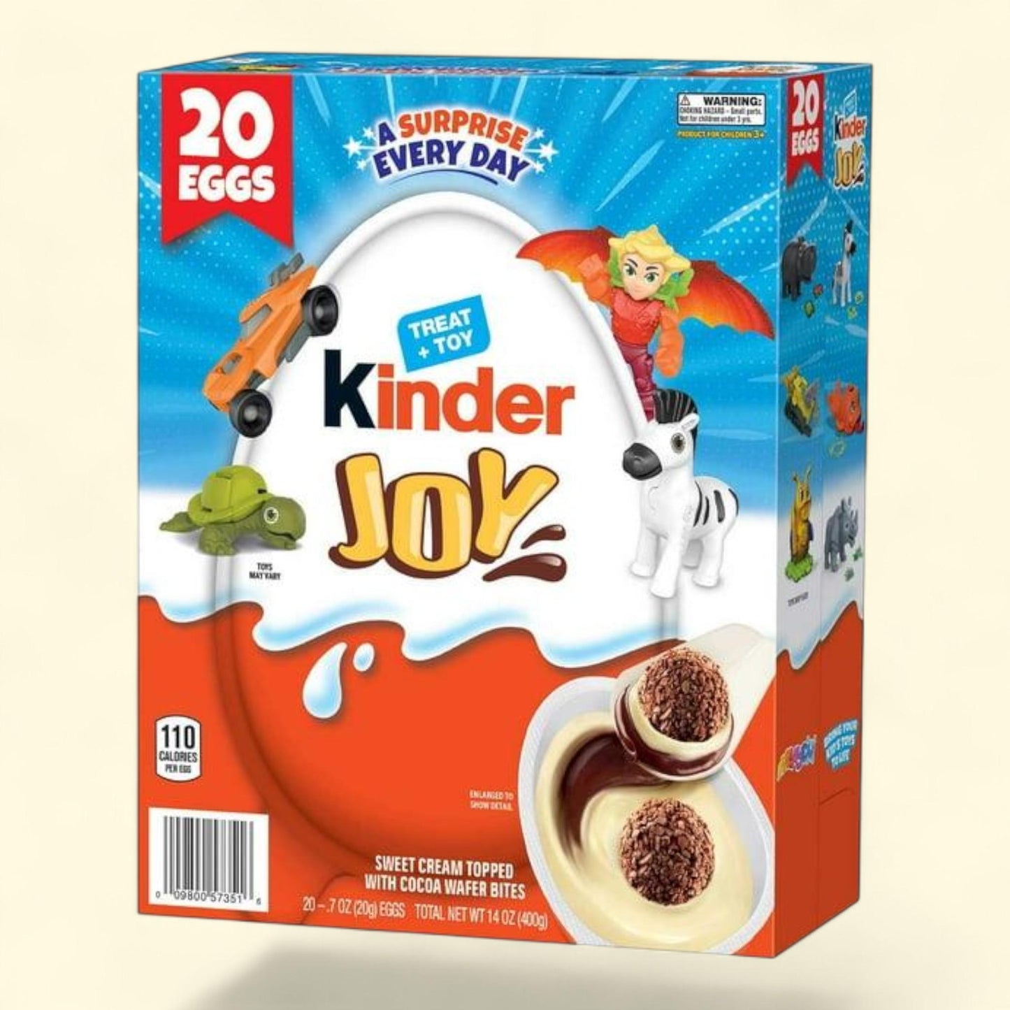Kinder Joy White Chocolate Egg, 0.7 oz., 20 pk. — authentic US product shipped worldwide by Treatspree
