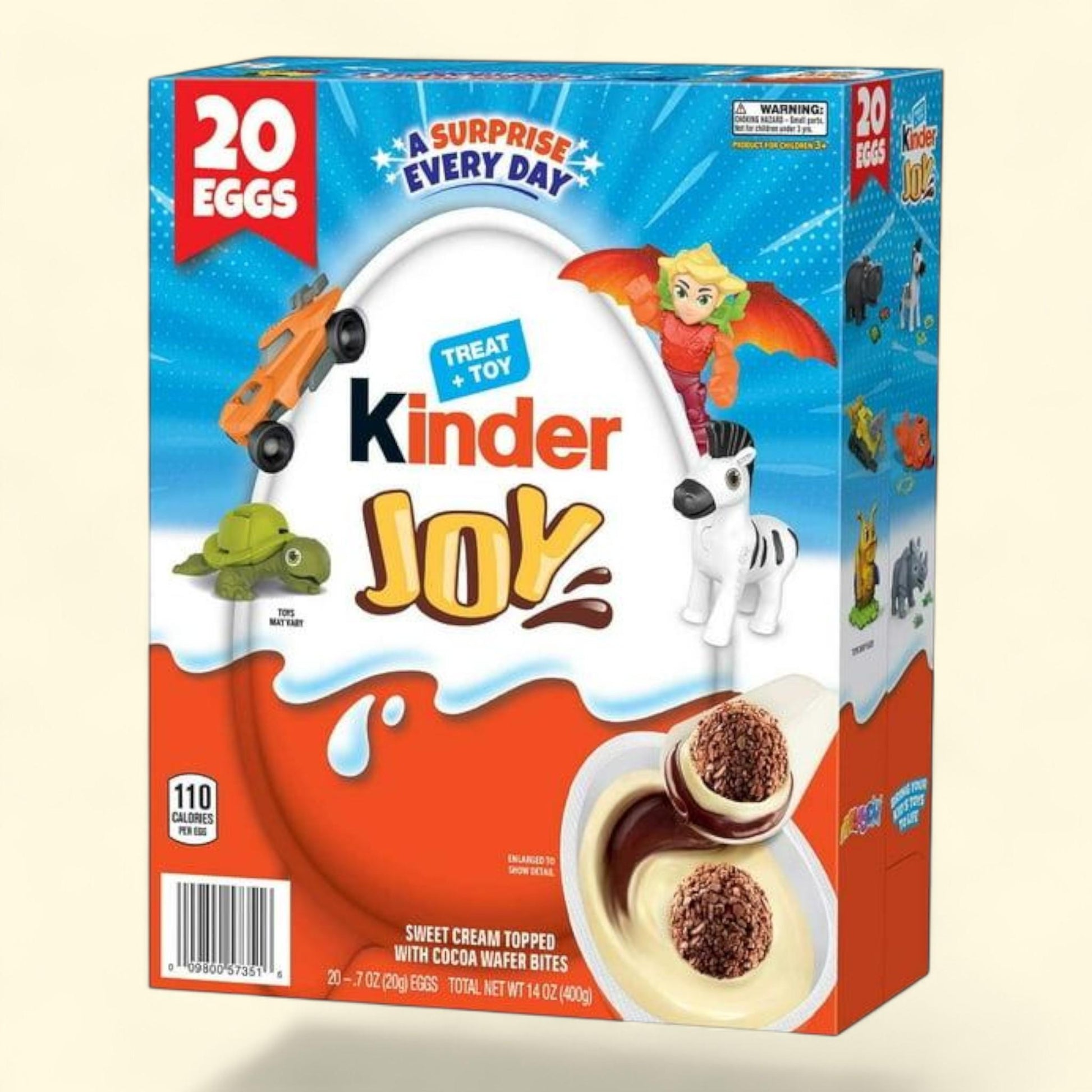 Kinder Joy White Chocolate Egg, 0.7 oz., 20 pk. — authentic US product shipped worldwide by Treatspree