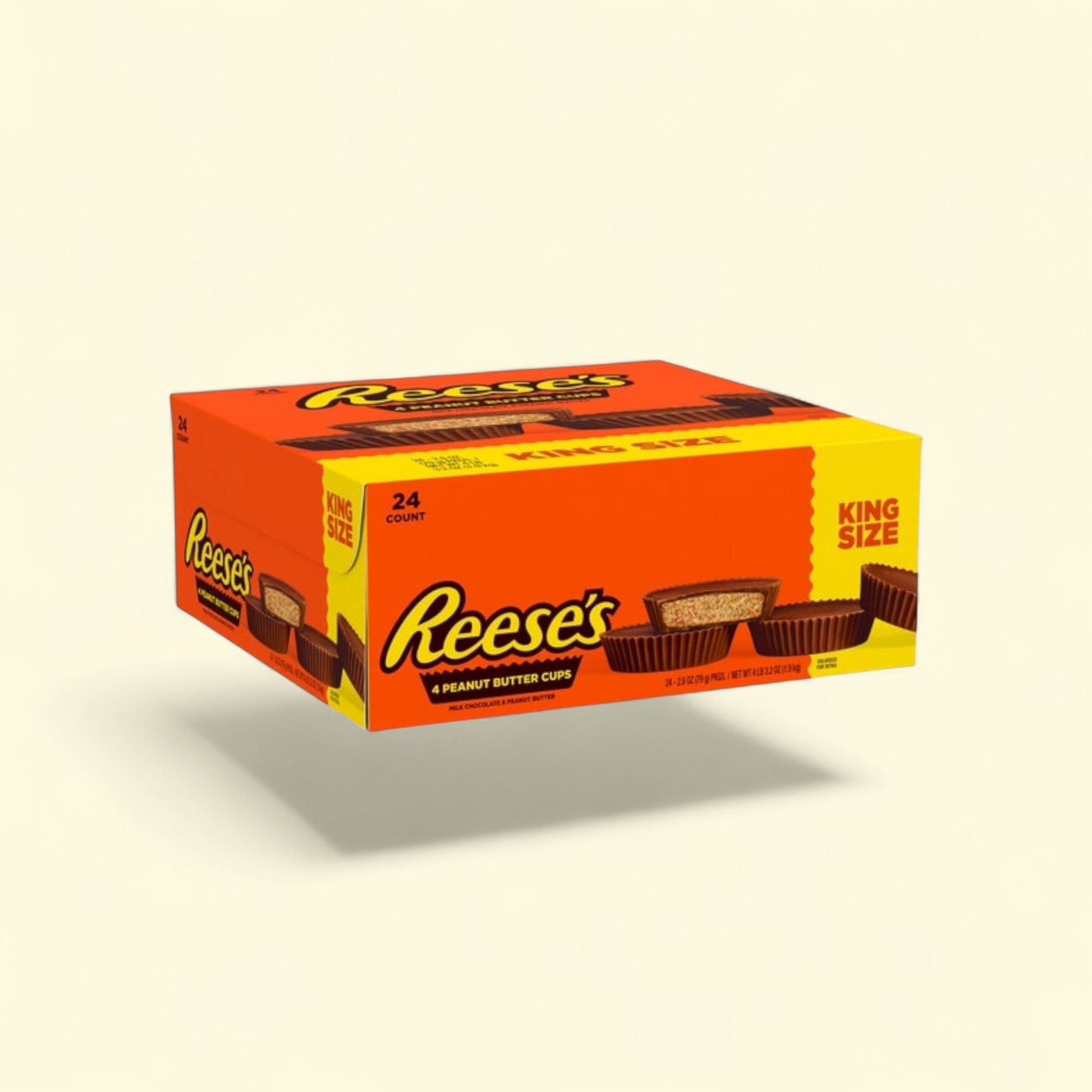 Reese's Peanut Butter Cups, King Size, 2.8 oz, 24-count — authentic US product shipped worldwide by Treatspree