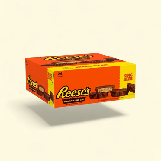 Reese's Peanut Butter Cups, King Size, 2.8 oz, 24-count — authentic US product shipped worldwide by Treatspree
