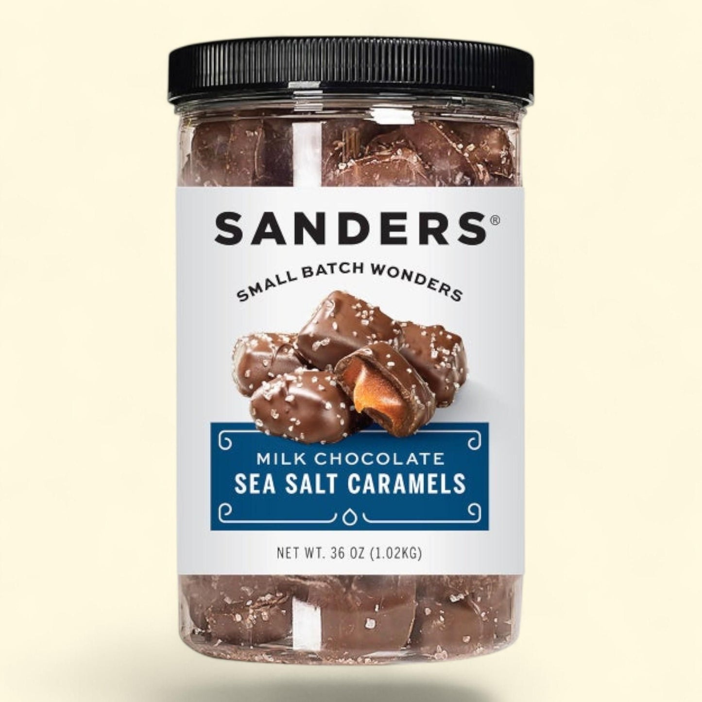 Sanders Milk Chocolate Sea Salt Caramels, 36 oz, 2-pack — authentic US product shipped worldwide by Treatspree