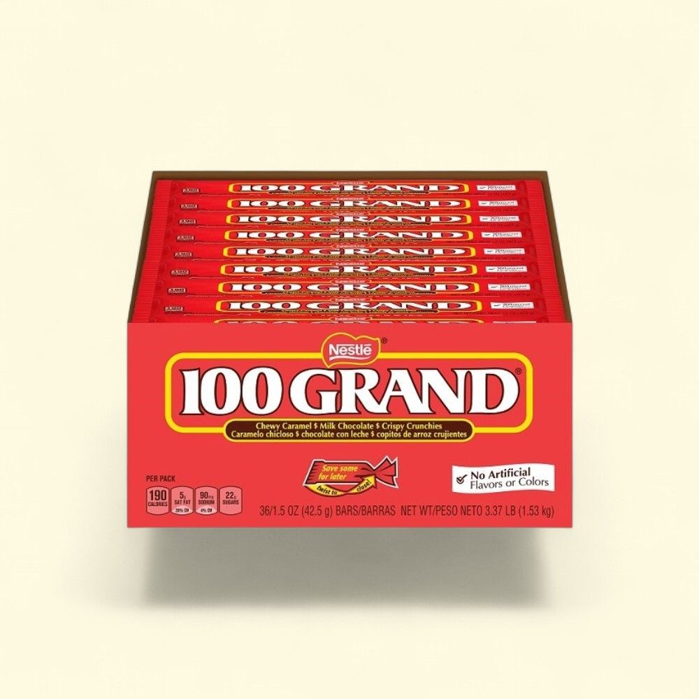 100 Grand Regular Chocolate Candy Bar, 36-Count Box — authentic US product shipped worldwide by Treatspree