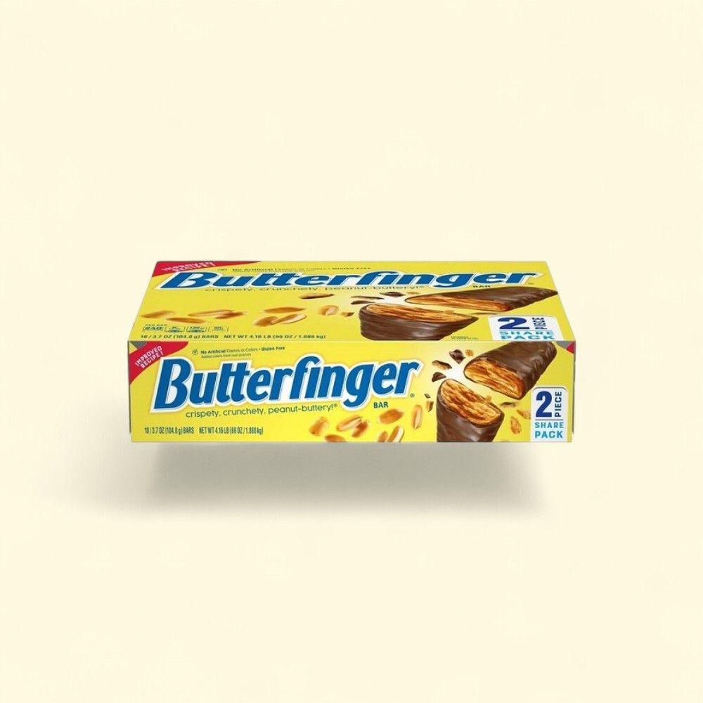 Butterfinger King Size 2-Piece Bars - 18 Count Box — authentic US product shipped worldwide by Treatspree